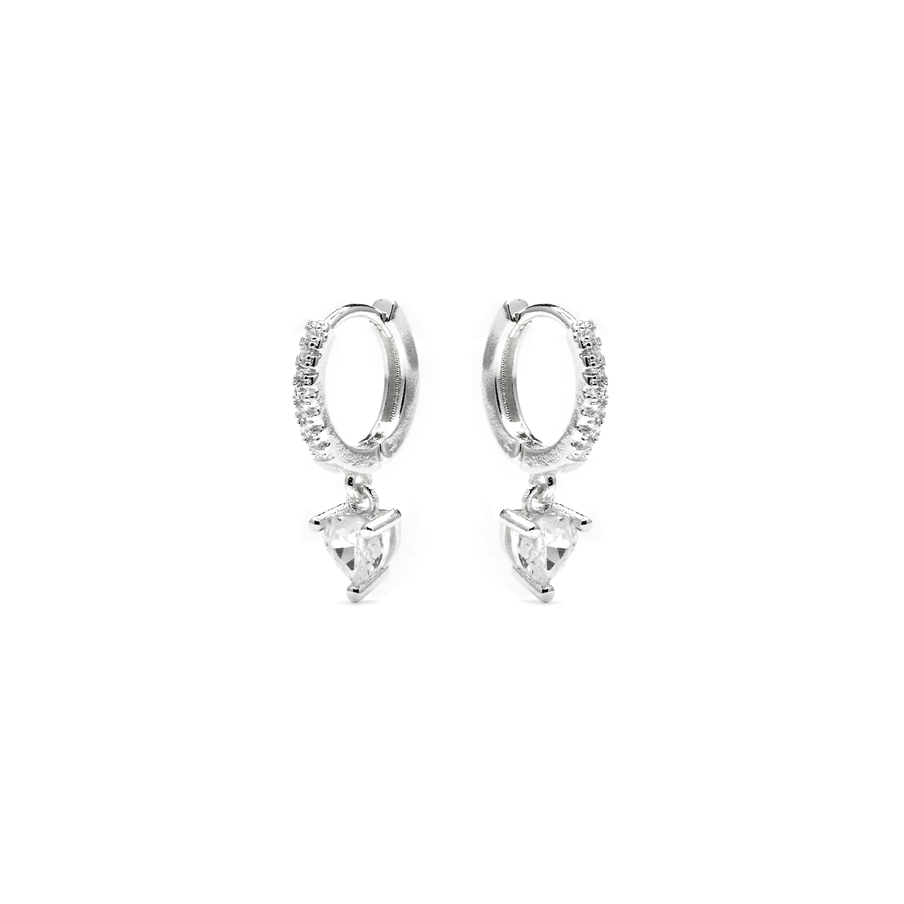 Pendientes acabado plata y Circonita Brillante - Drasa
