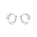 Pendientes acabado plata y Circonita Brillante - Ktyu