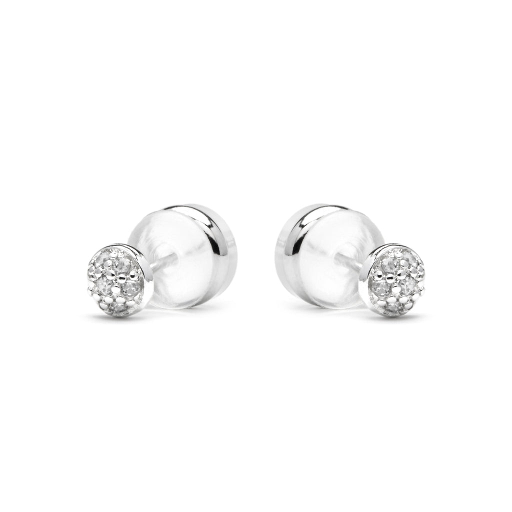 Pendientes acabado plata y Circonita Brillante - Chikra