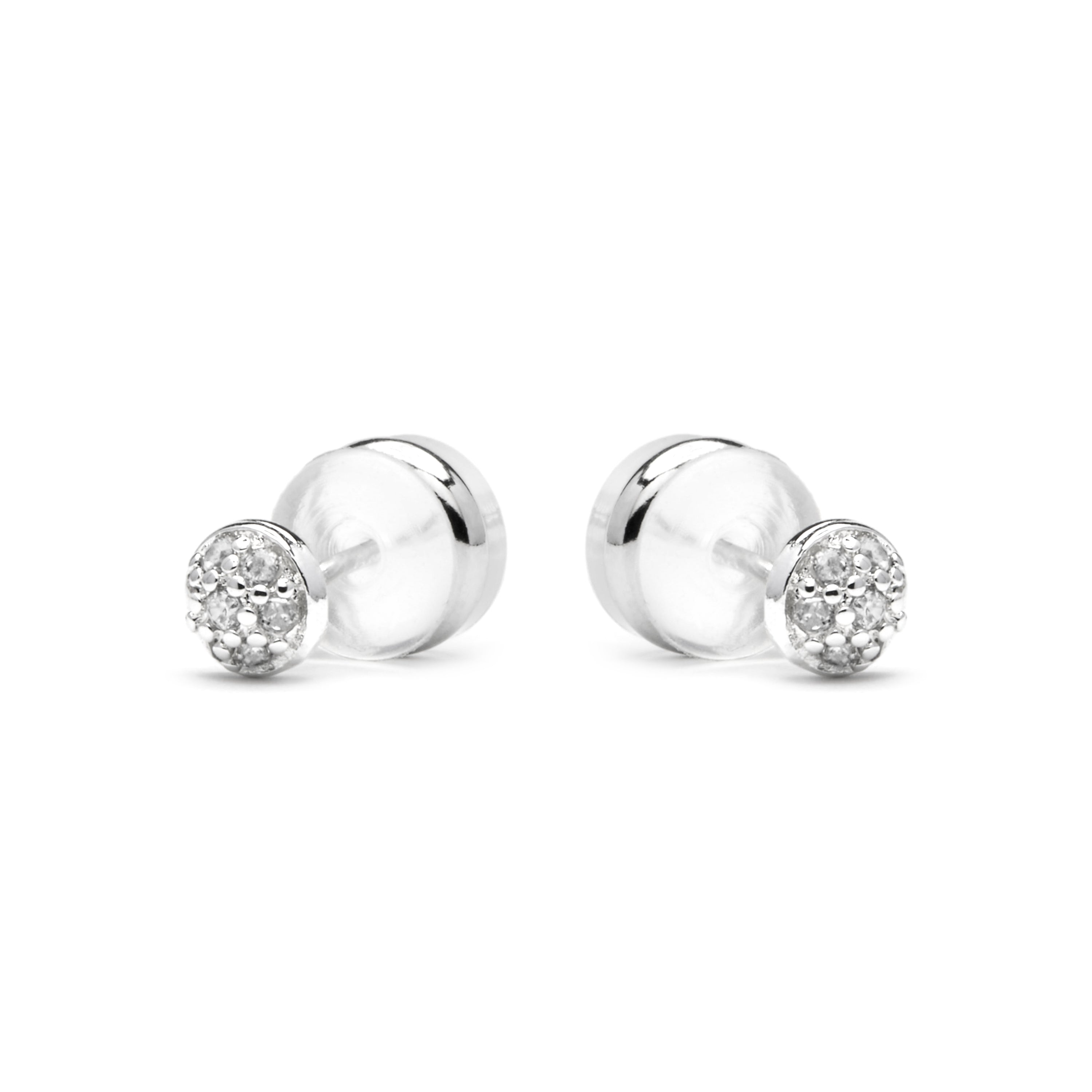 Pendientes acabado plata y Circonita Brillante - Chikra