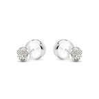 Pendientes acabado plata y Circonita Brillante - Chikra