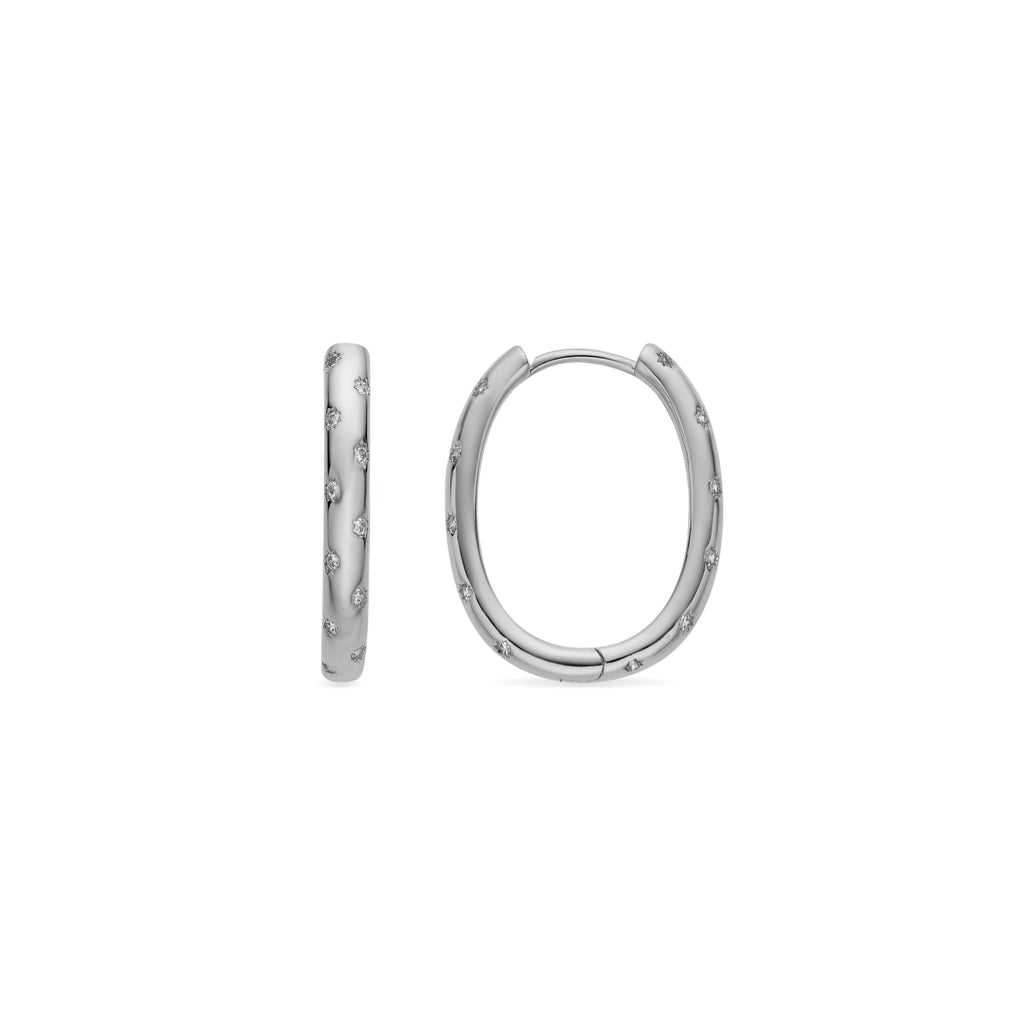 Pendientes con Circonita Brillante acabado plata - Dinlah