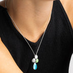 Collar con Cristal Azul acabado plata - Vargae