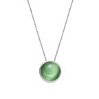Collar con Ojo de Gato Verde acabado plata - Itna