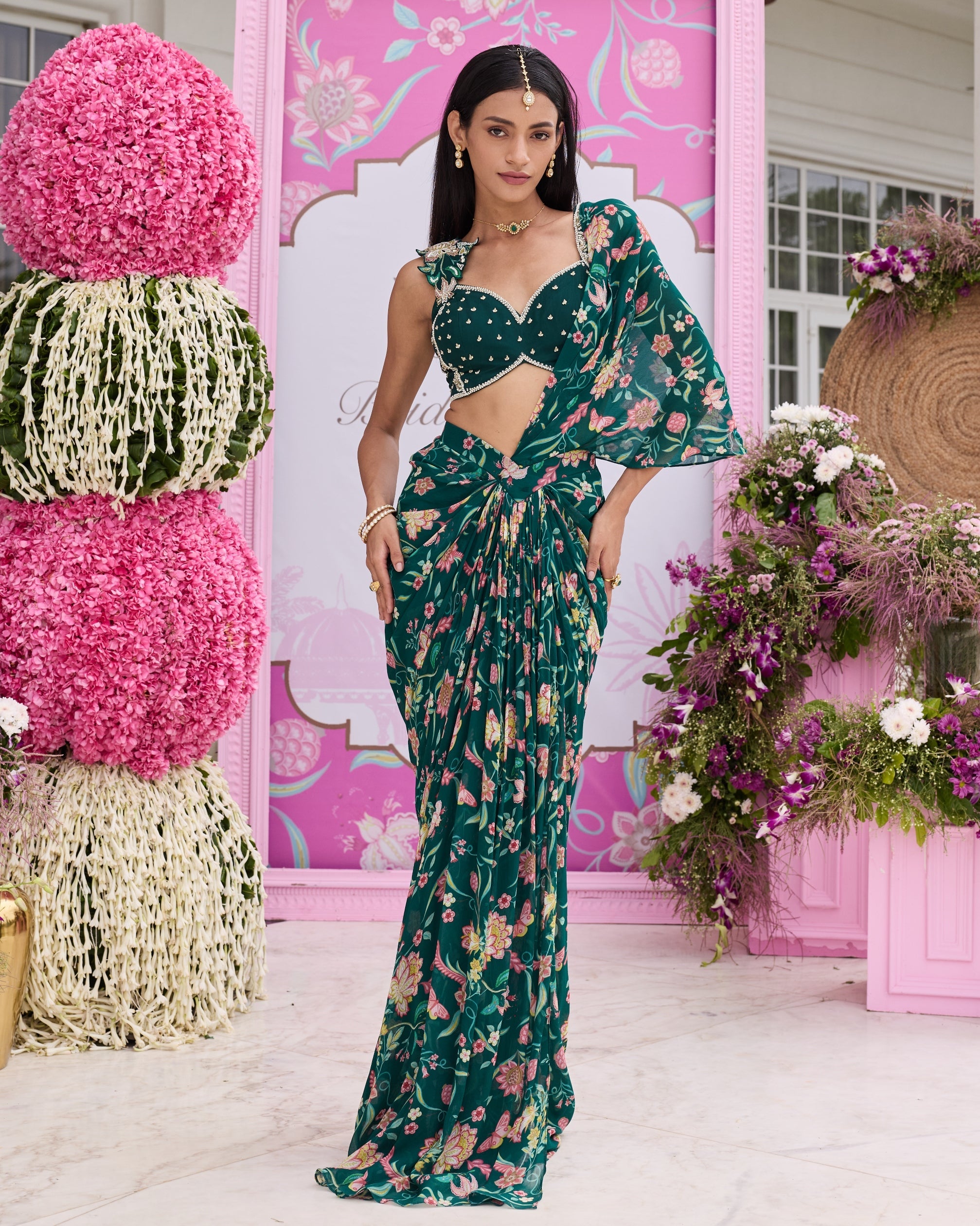 Ashvi Pre-Draped Sari Set By KYNAH, Luxury Indian Fashion & Bridal Wear
