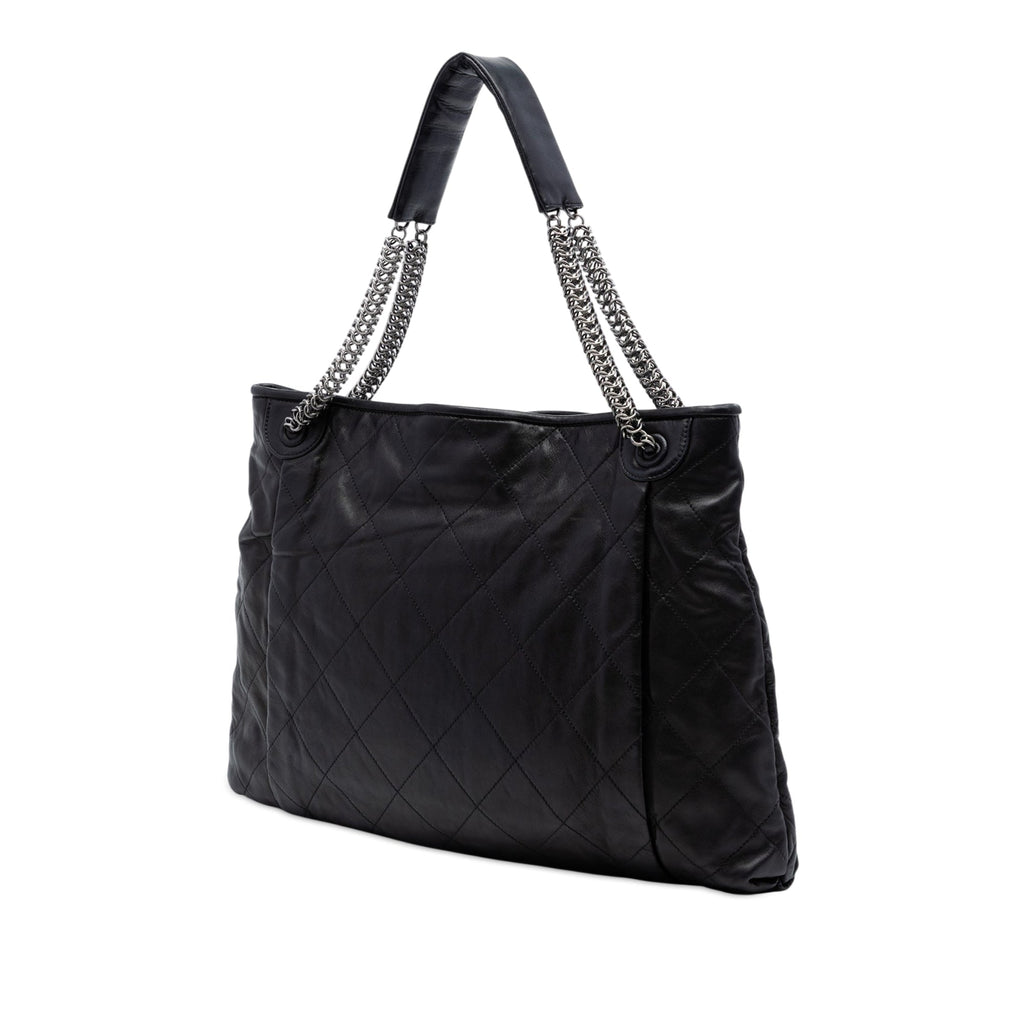 CC Quilted Lambskin Chain Shopping Tote