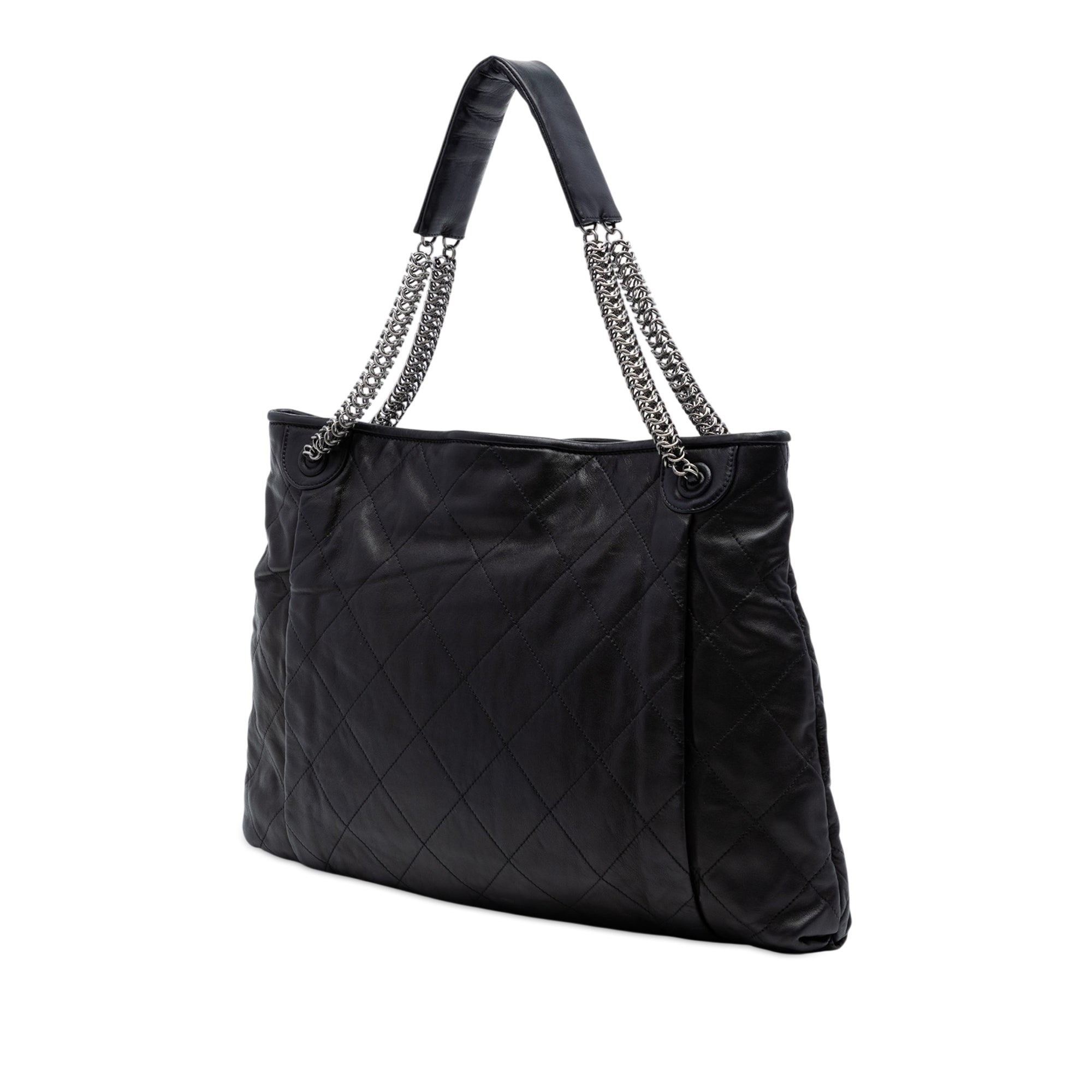 CC Quilted Lambskin Chain Shopping Tote