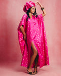 Handwoven Hot Pink Banarasi Kaftan By KYNAH, Luxury Indian Fashion & Bridal Wear