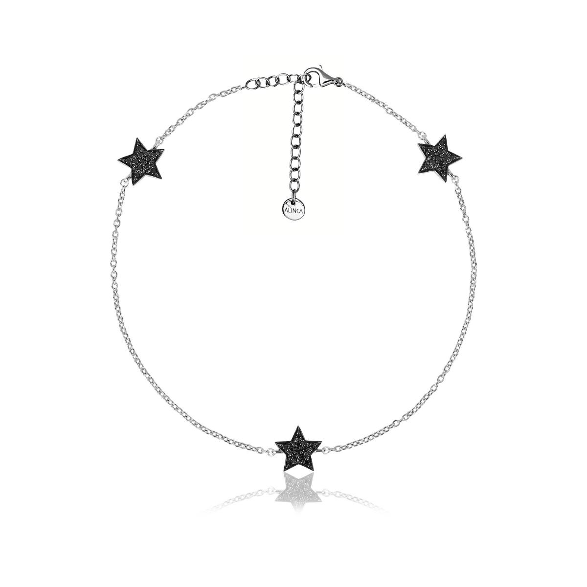 STASIA MINI Triple Star Black Diamond Anklet By ALINKA Fine Jewellery