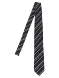 Tom Ford Diagonal-Striped Mulberry Silk Necktie — Black
