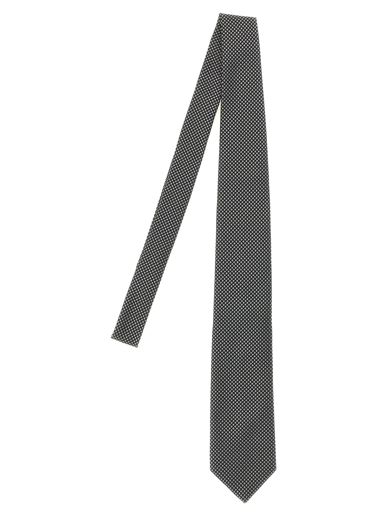 Tom Ford Silk Star-Pattern Necktie — Black