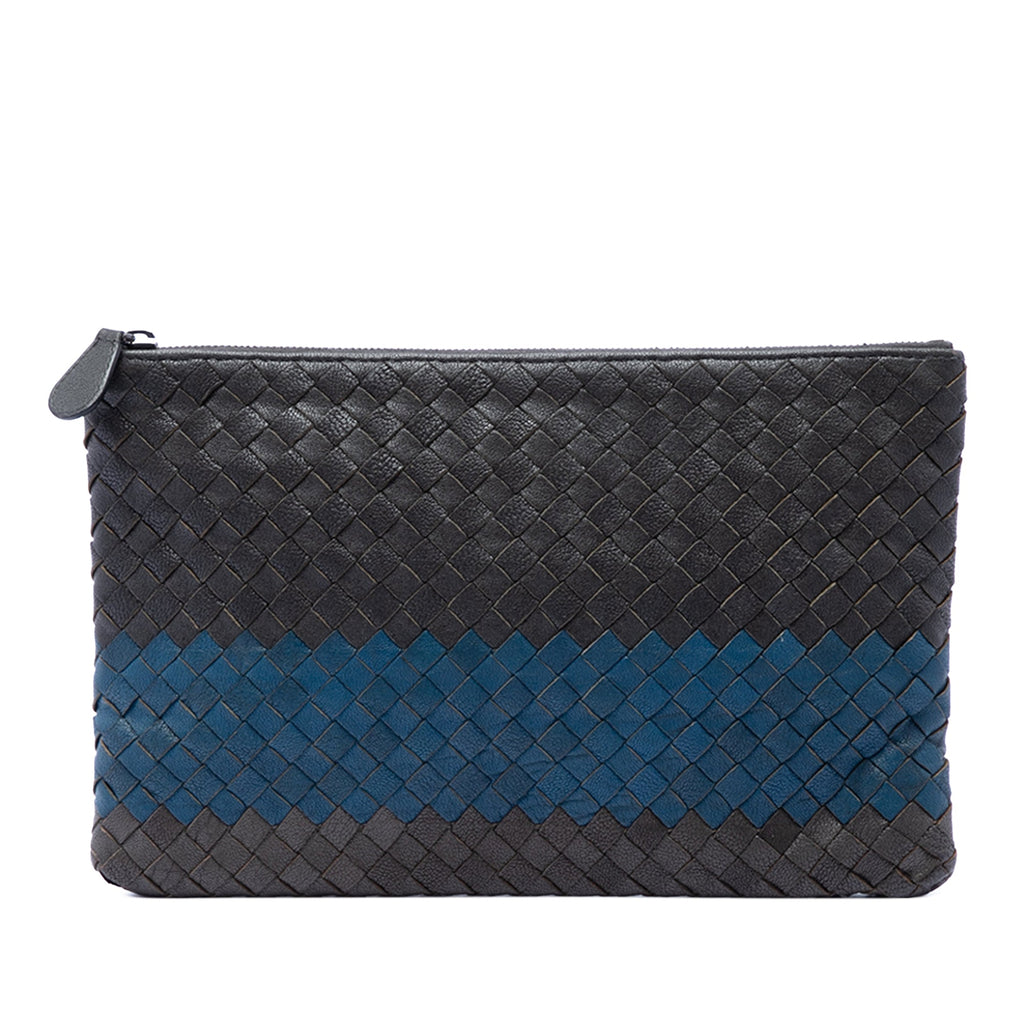 Tricolor Nappa Intrecciato Clutch