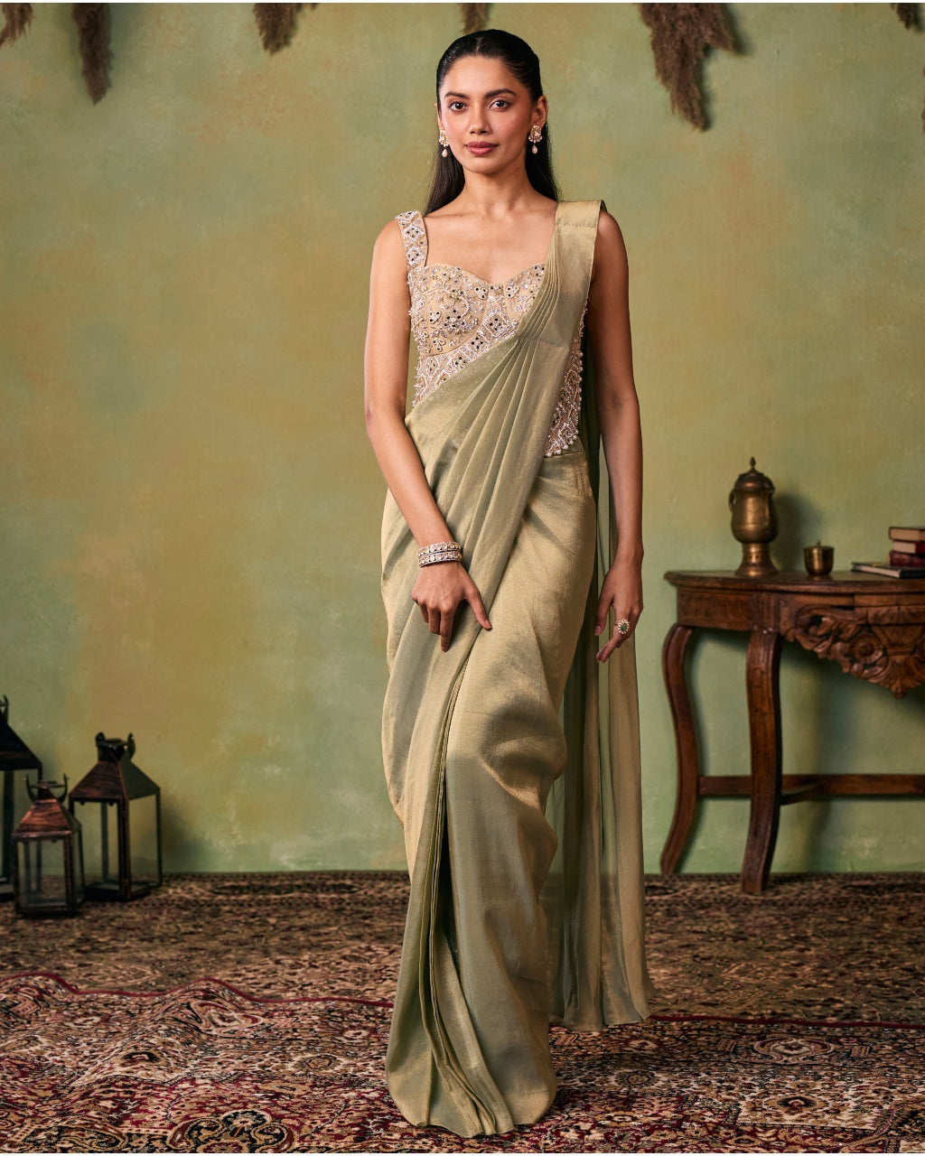 Veda Pre-Draped Sari Set By KYNAH, Luxury Indian Fashion & Bridal Wear