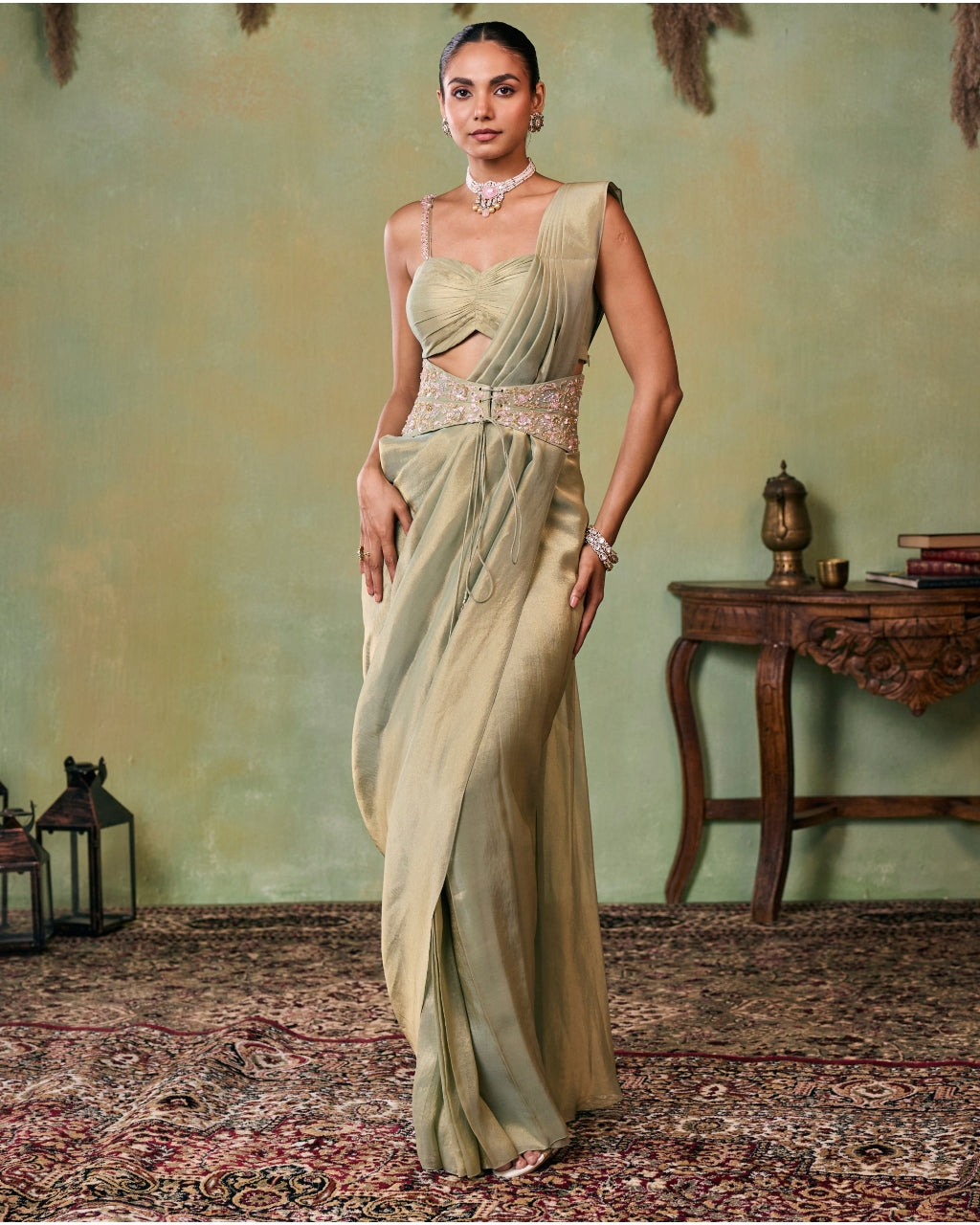 Gaia Pre-Draped Sari Set By KYNAH, Luxury Indian Fashion & Bridal Wear