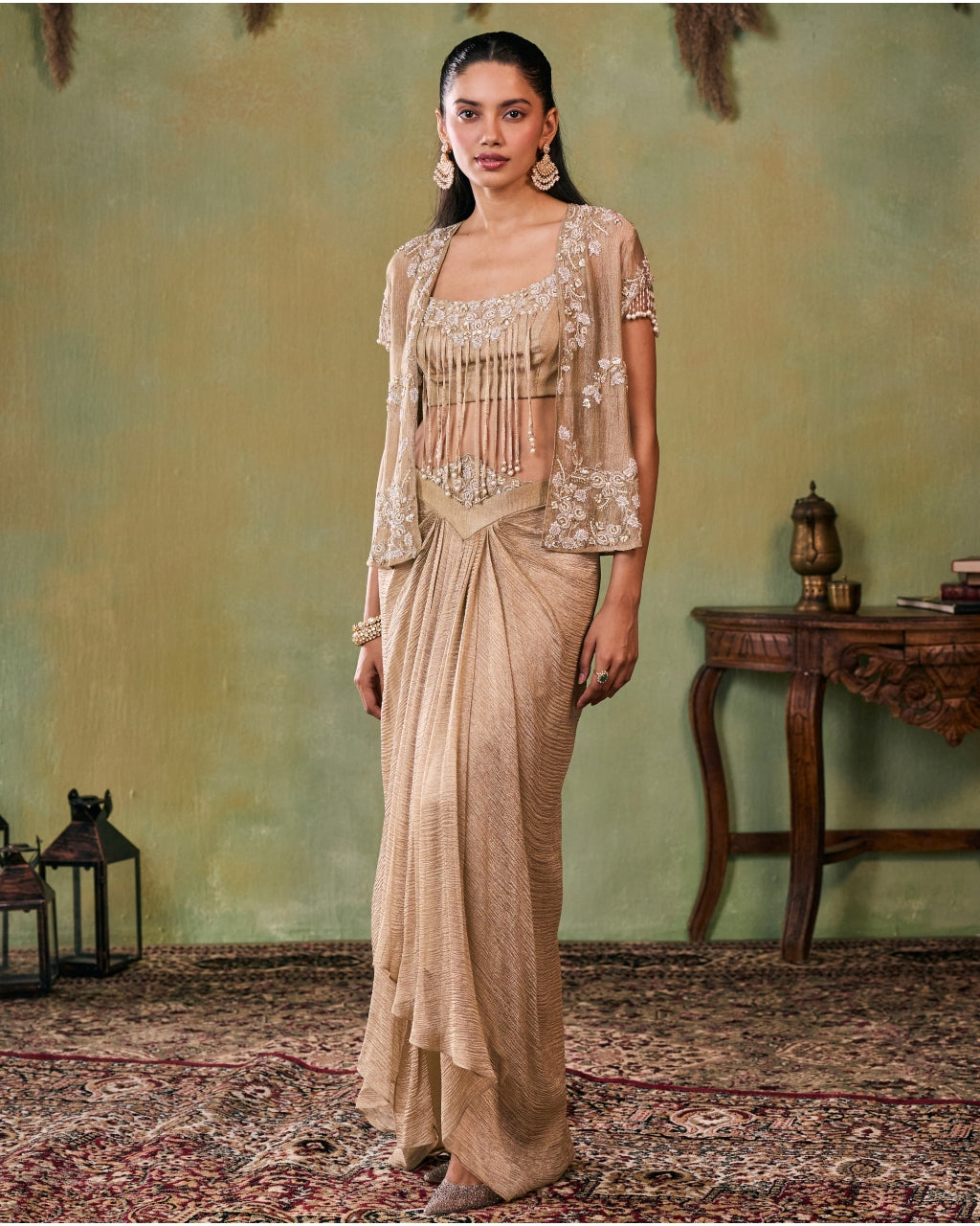 Flora Choli Jacket Skirt Set By KYNAH, Luxury Indian Fashion & Bridal Wear