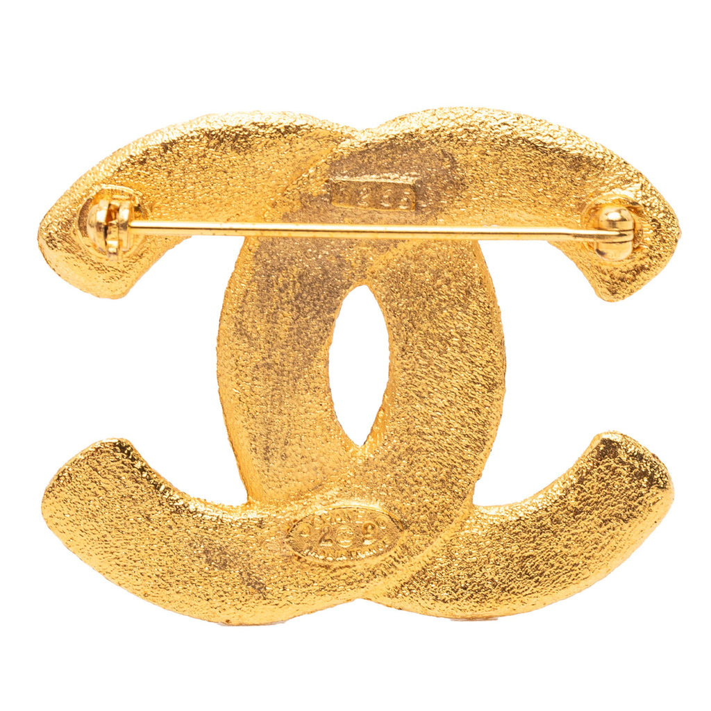 Gold Plated CC Brooch