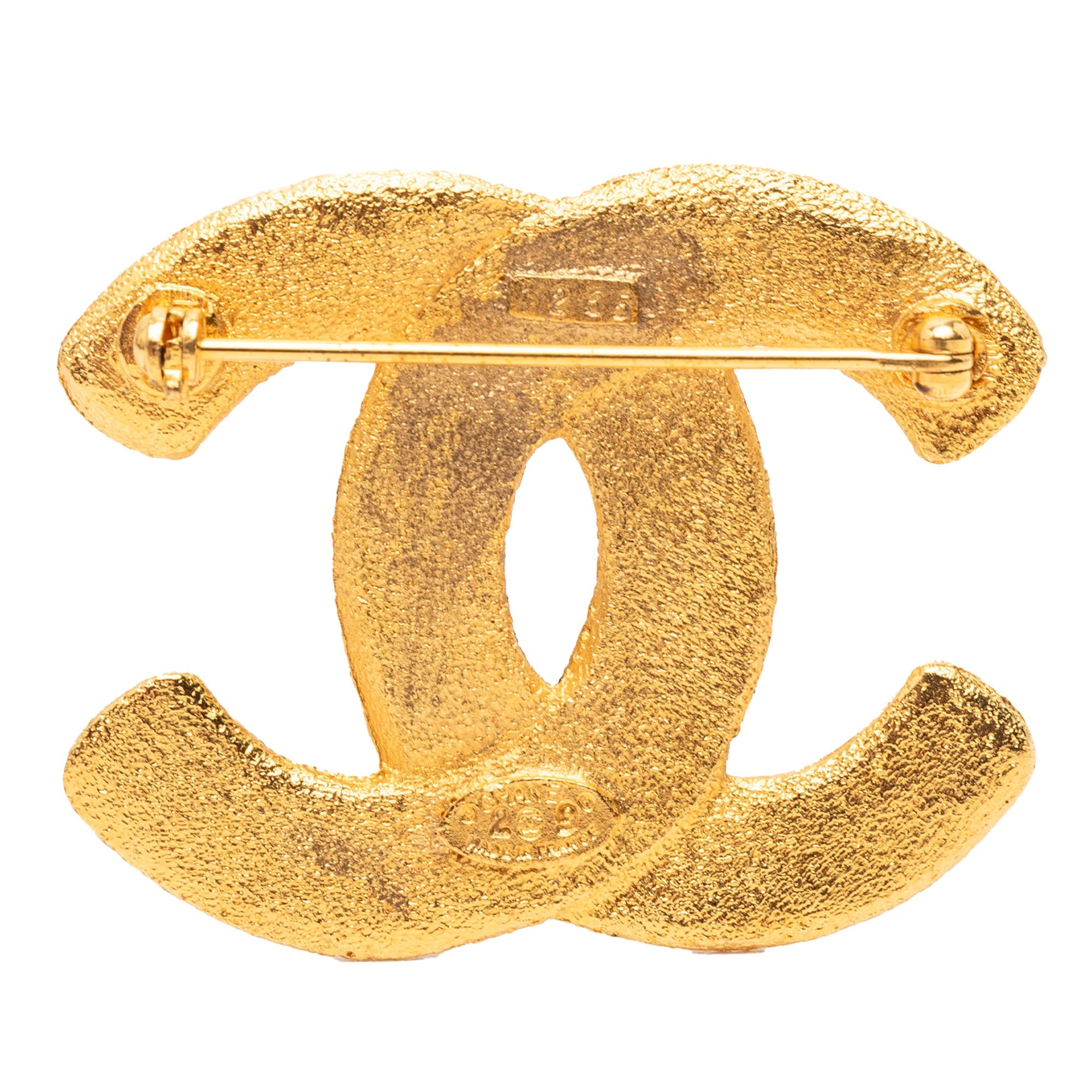 Gold Plated CC Brooch