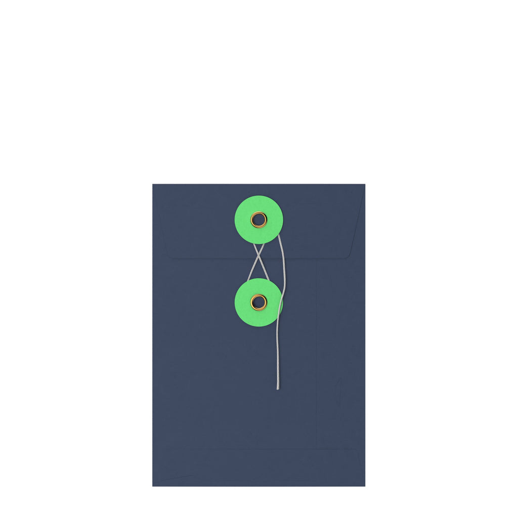 Coloured envelopes with string and washer closure