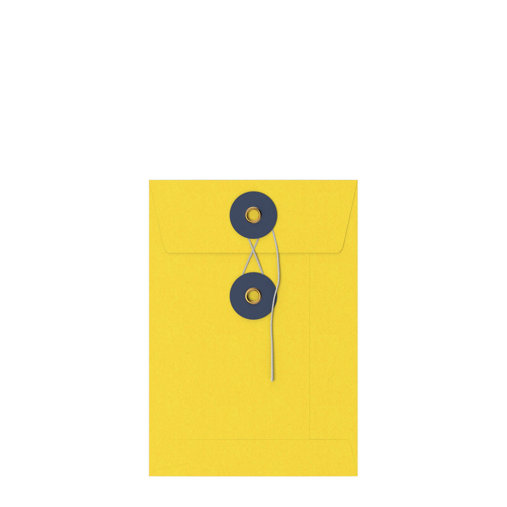 Coloured envelopes with string and washer closure
