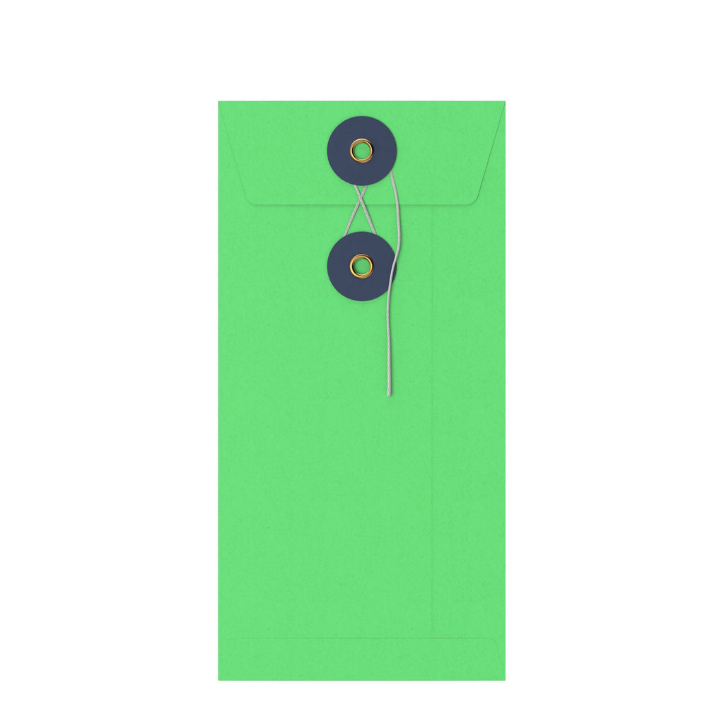 Coloured envelopes with string and washer closure