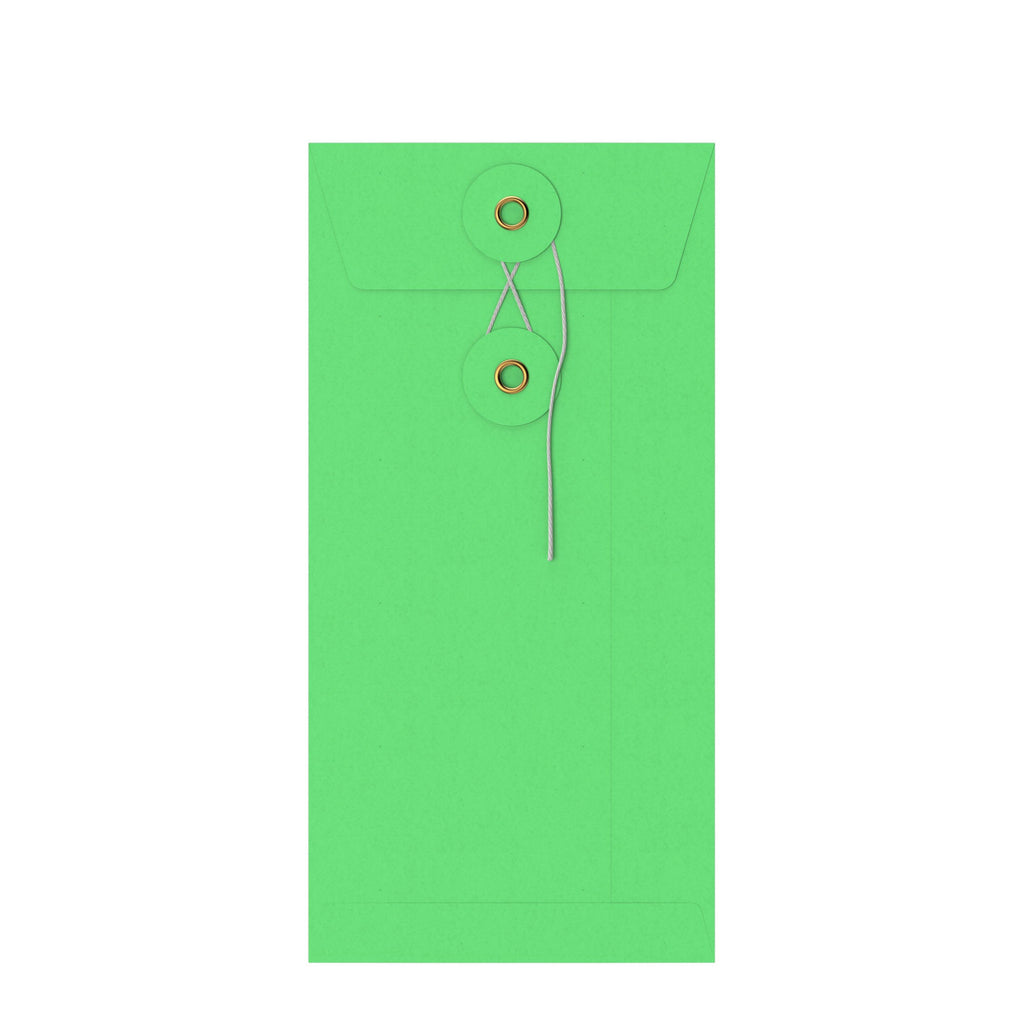 Coloured envelopes with string and washer closure