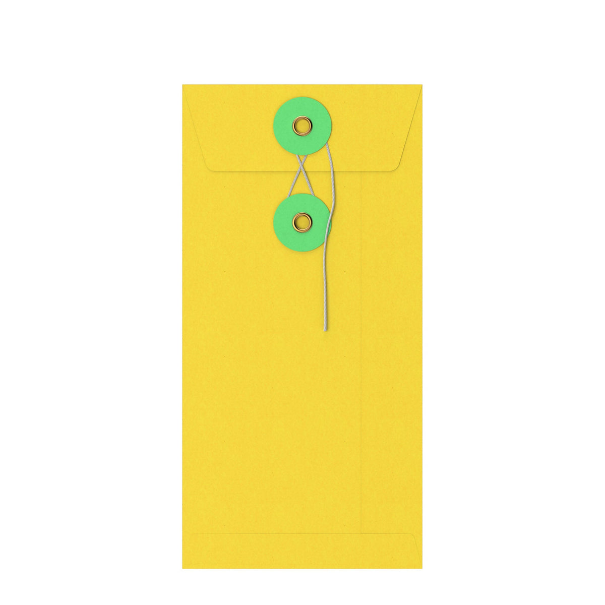 Coloured envelopes with string and washer closure