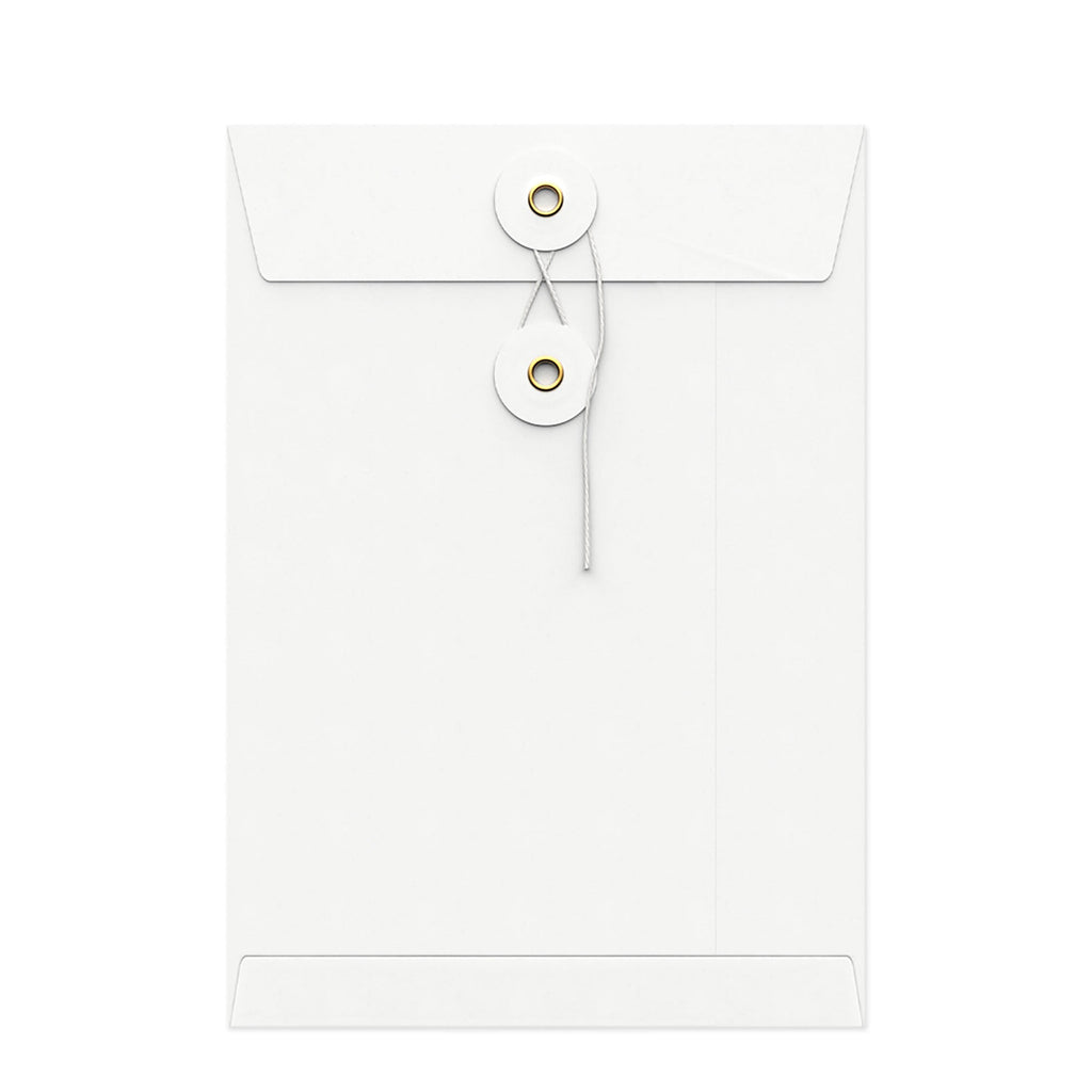 Coloured envelopes with string and washer closure