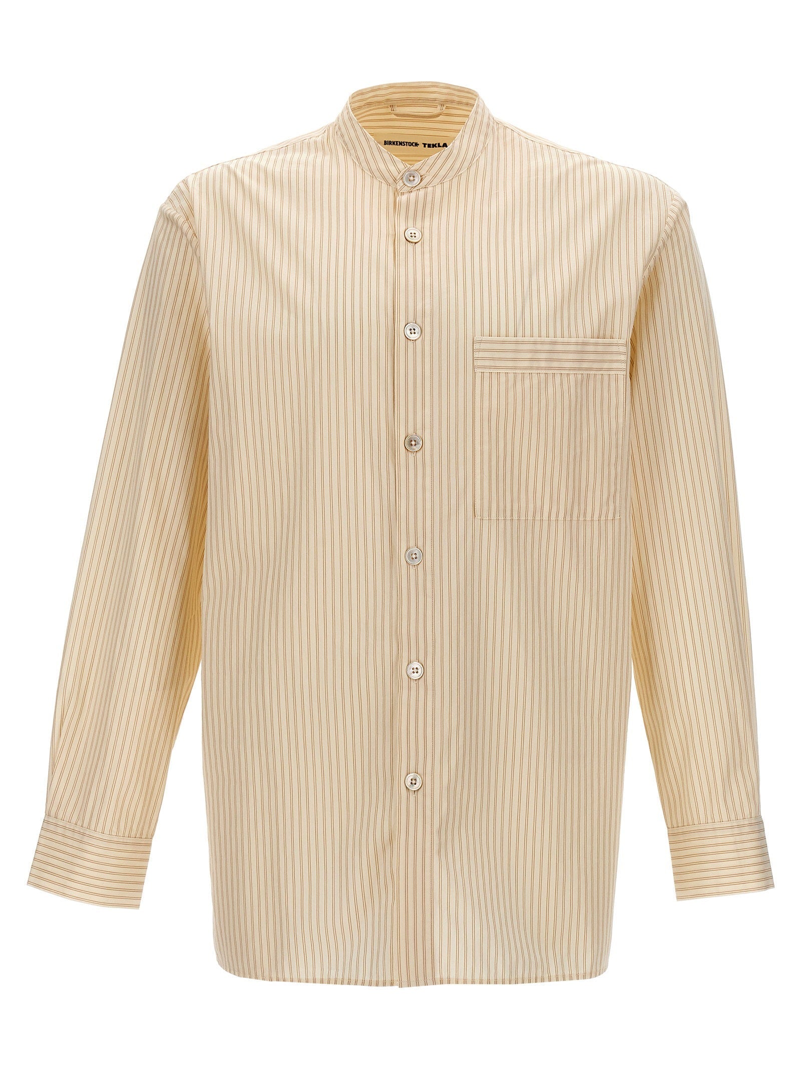 Birkenstock 1774 Striped Cotton Poplin Shirt — Cream