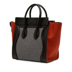 Mini Tricolor Felt Wool and Calfskin Luggage Tote