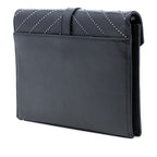 Studded Chevron Calfskin Monogram Envelope Chain Flap