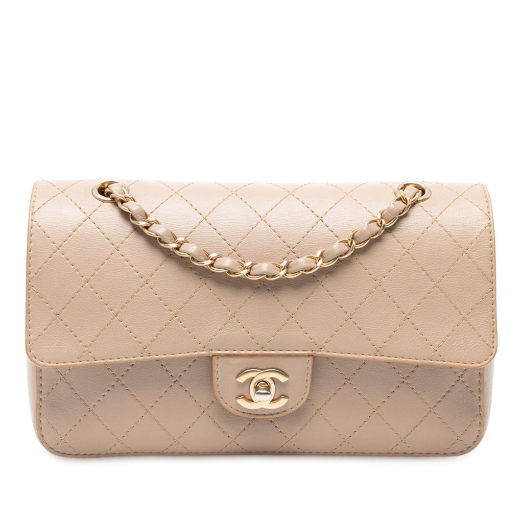 Medium Classic Calfskin Wild Stitch Double Flap