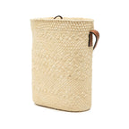 Paulas Ibiza Raffia Anagram Square Pocket Bucket Bag