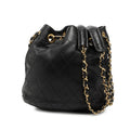 Quilted Lambskin Drawstring Chain Bucket Bag