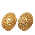 CC Gold Plated Woven Oval Clip on Earrings