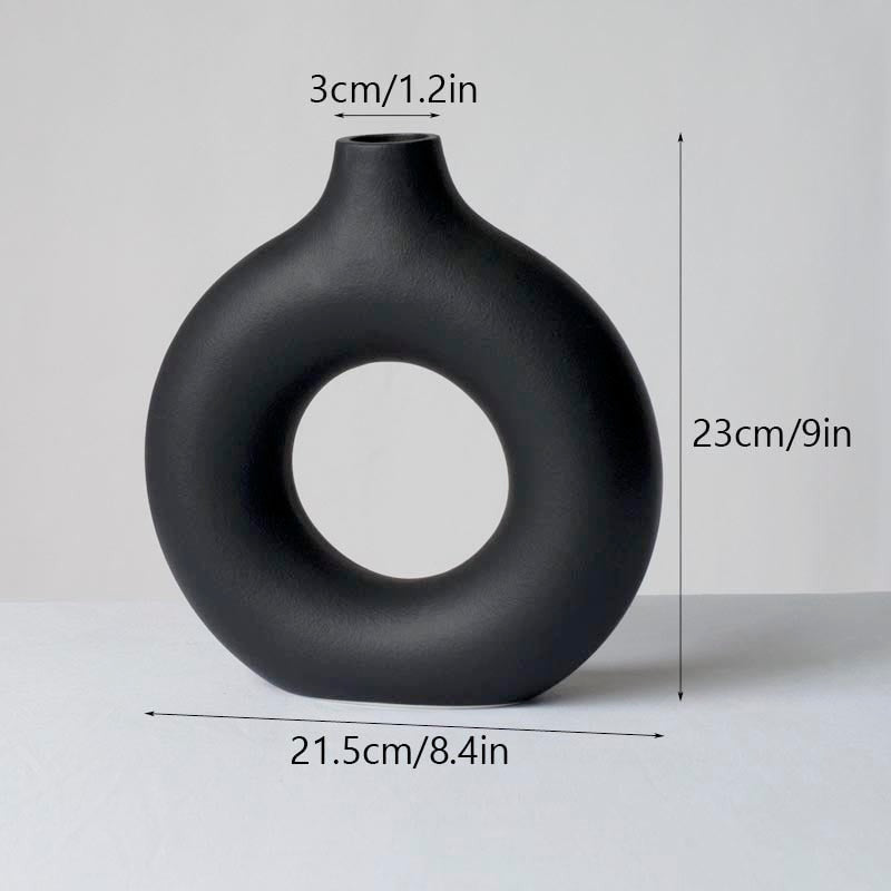ArtZ® Hollow Ceramic Vase - Black Large