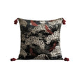 Scarlet Crane Velvet Embroidered Throw Pillow