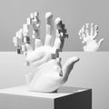 ArtZ® The Hand That Feeds You Sculpture - Set of 2 Hands (1 Medium + 1 Large)