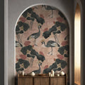 Watercolor Heron Pink Wallpaper
