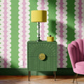 Giant Ric Rac Scalloped Stripe Wallpaper
