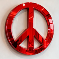 ArtZ® Reflect Peace Stainless Steel Sculpture - Red / 11.8 inch Diameter (30 cm)