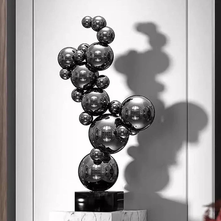 ArtZ® Bubbles Stainless Steel Sculpture - Small Black; Height 18.9 inch (48 cm)