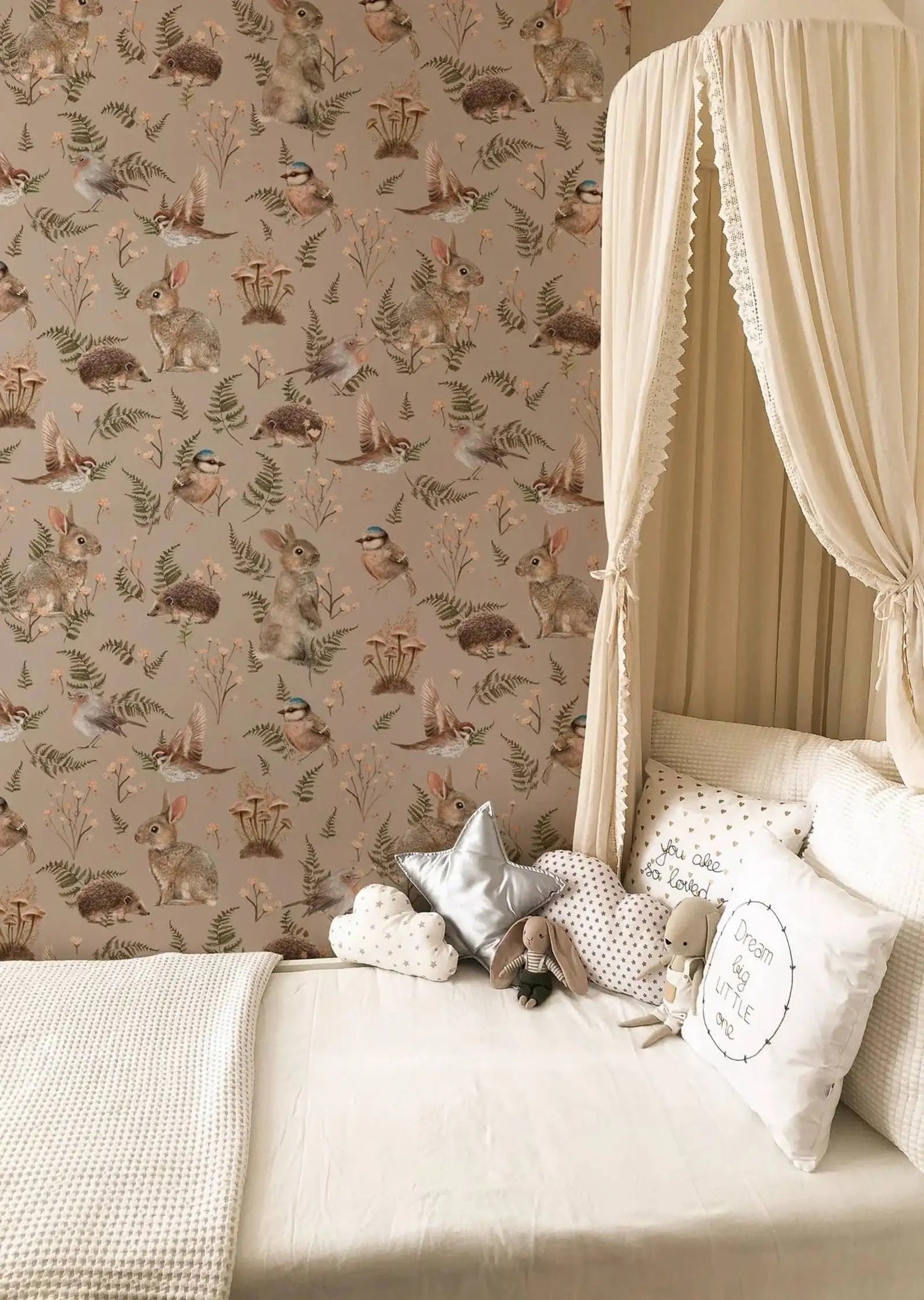 Woodland Bunnies Nursery Wallpaper