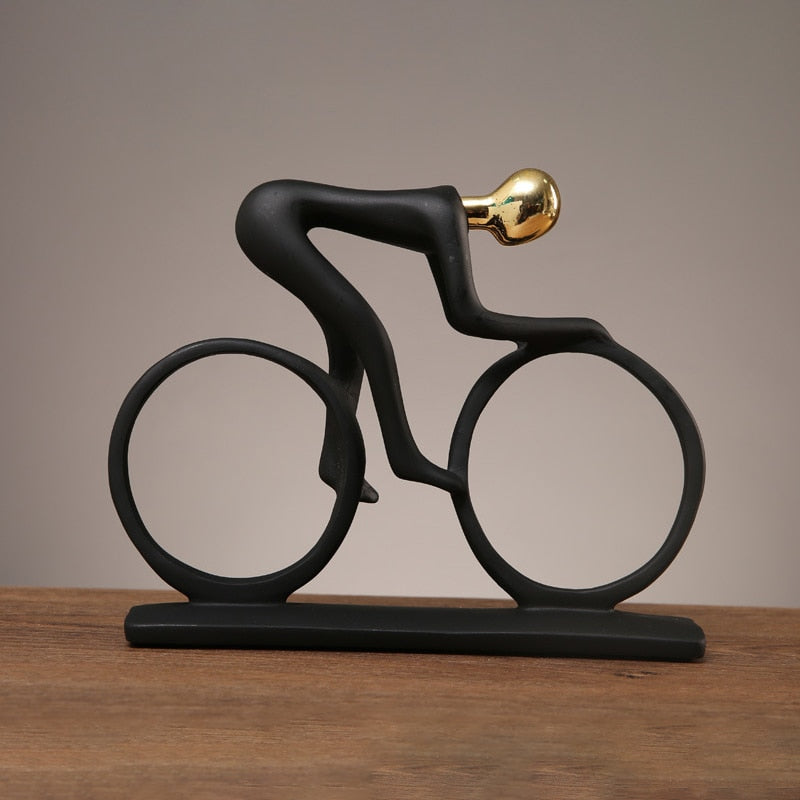 ArtZ® Nordic Abstract Cyclist Sculpture - Gold