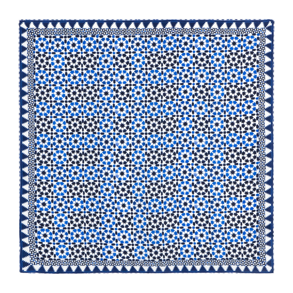 Blue Silk Square Scarf Sabika