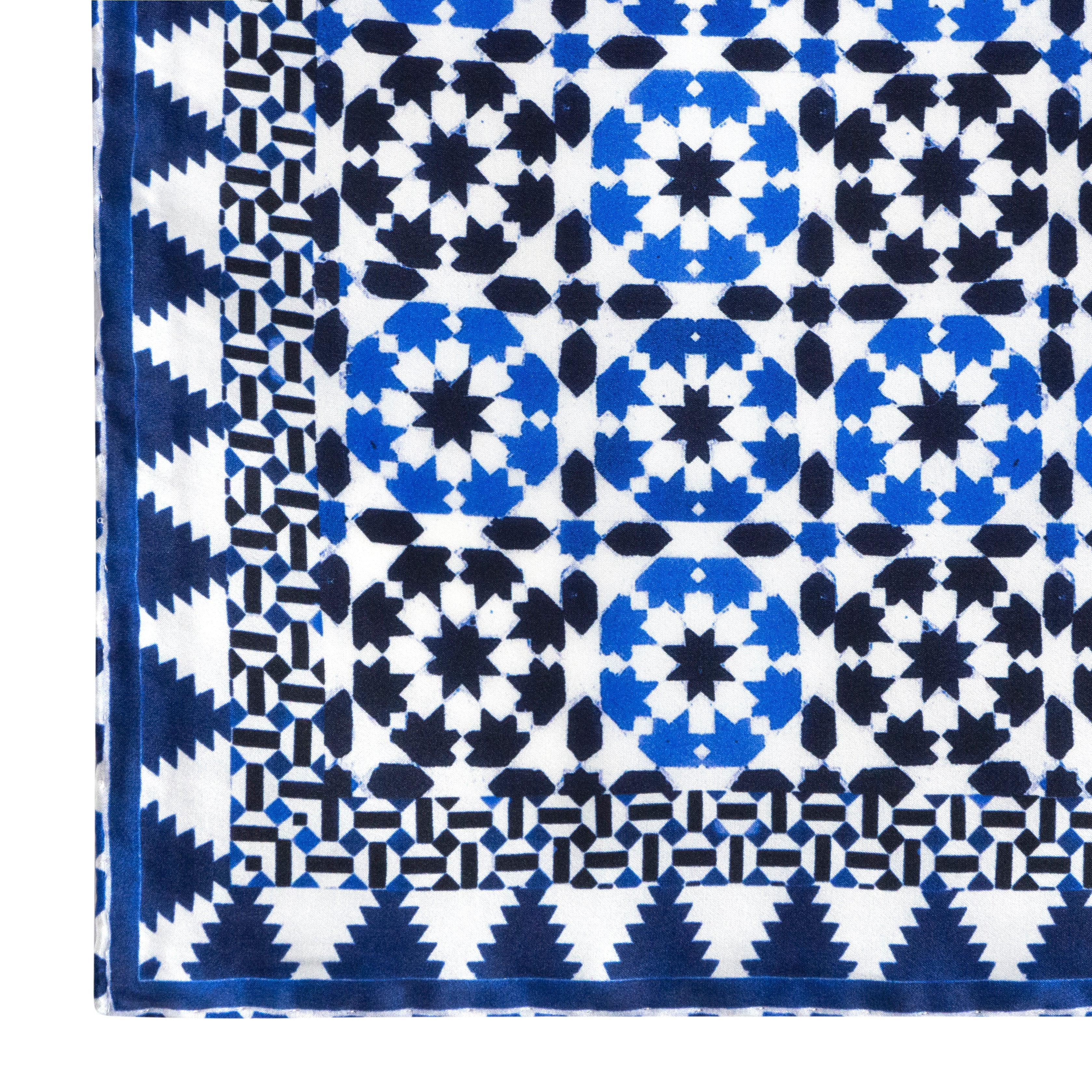 Blue Silk Square Scarf Sabika