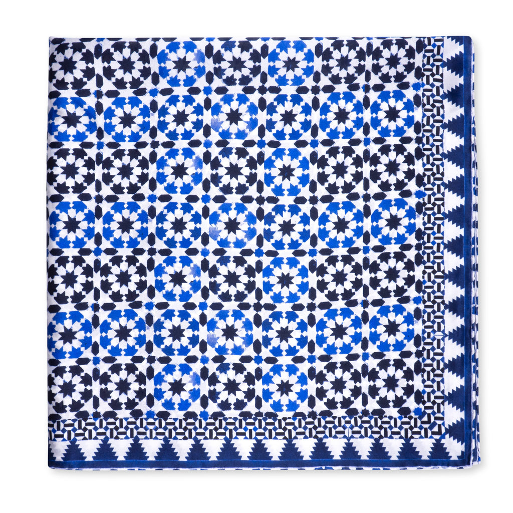 Blue Silk Square Scarf Sabika