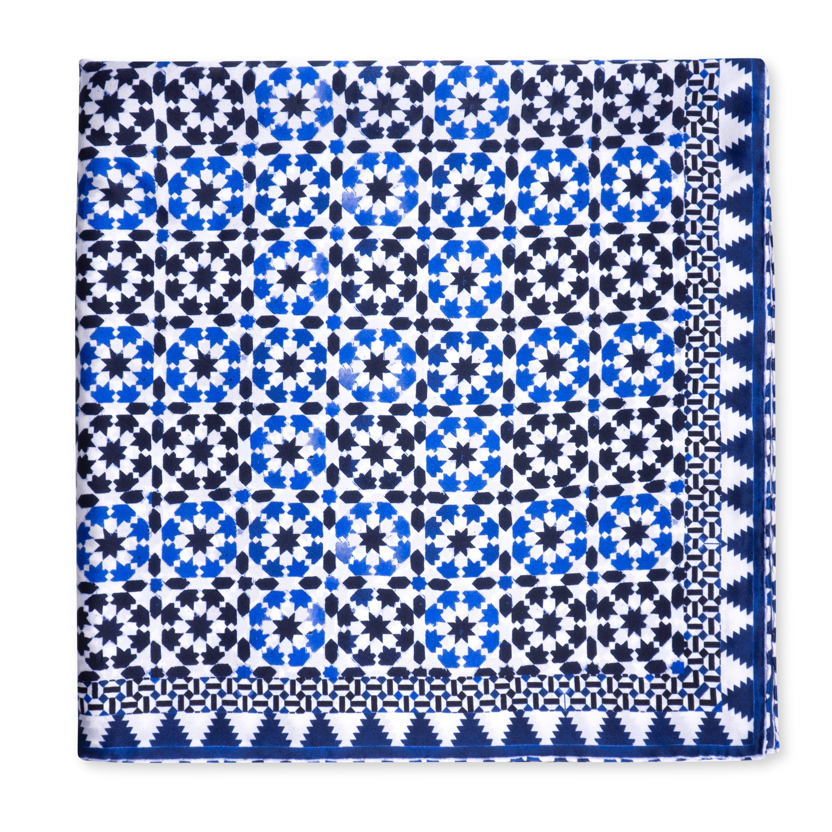 Blue Silk Square Scarf Sabika