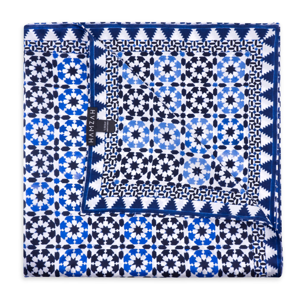 Blue Silk Square Scarf Sabika