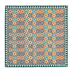 Islamic Art Square Silk Scarf Sabika Green