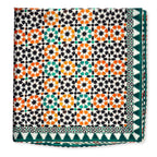 Islamic Art Square Silk Scarf Sabika Green